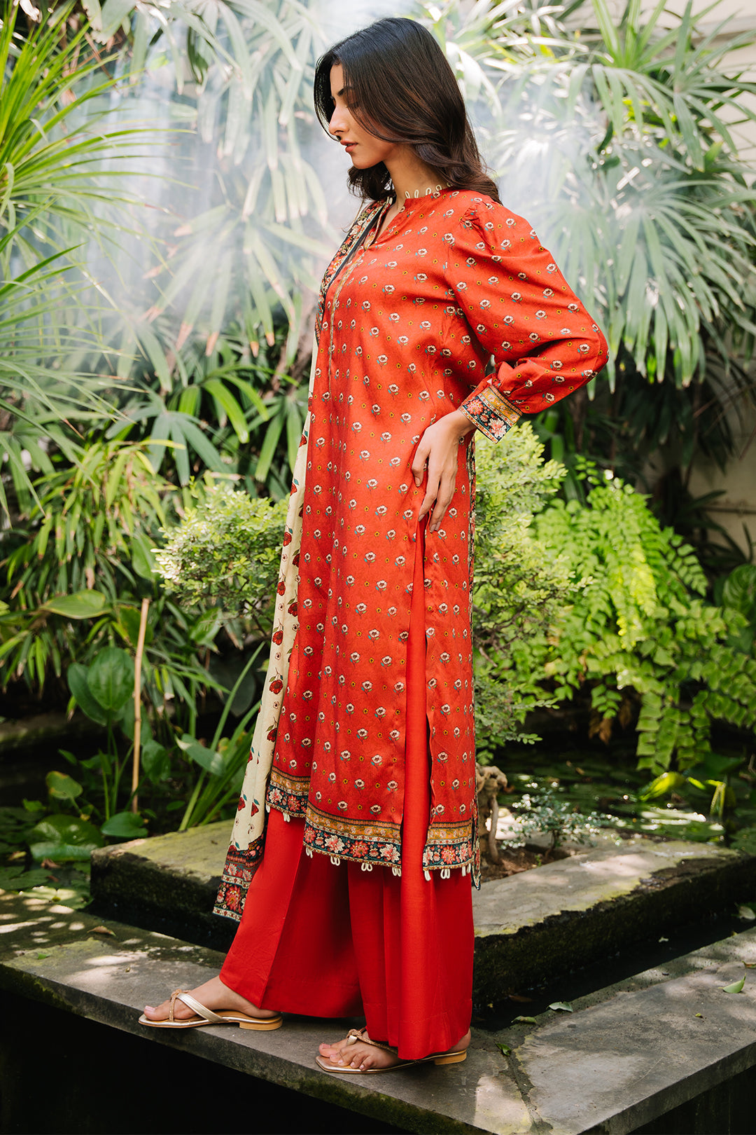 Zellbury | Unstitched 3 Piece Cotail | Shirt Shalwar Dupatta - 0307 - Libasekhas