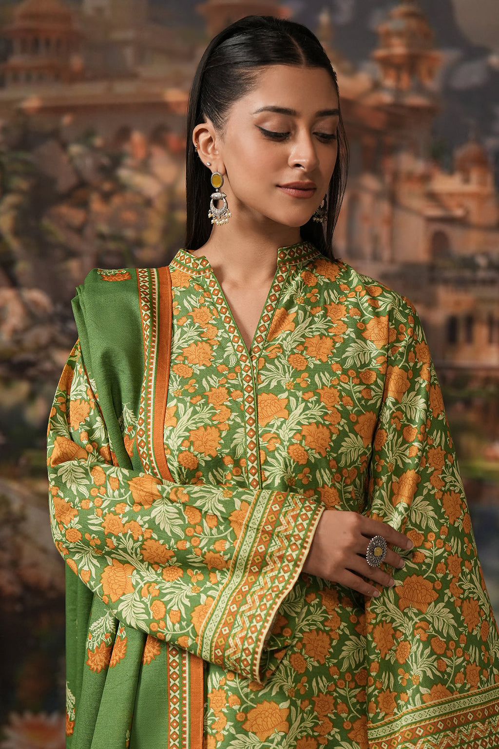 Zellbury | Unstitched 3 Piece Khaddar | Shirt Shalwar Dupatta - 0358 - Libasekhas