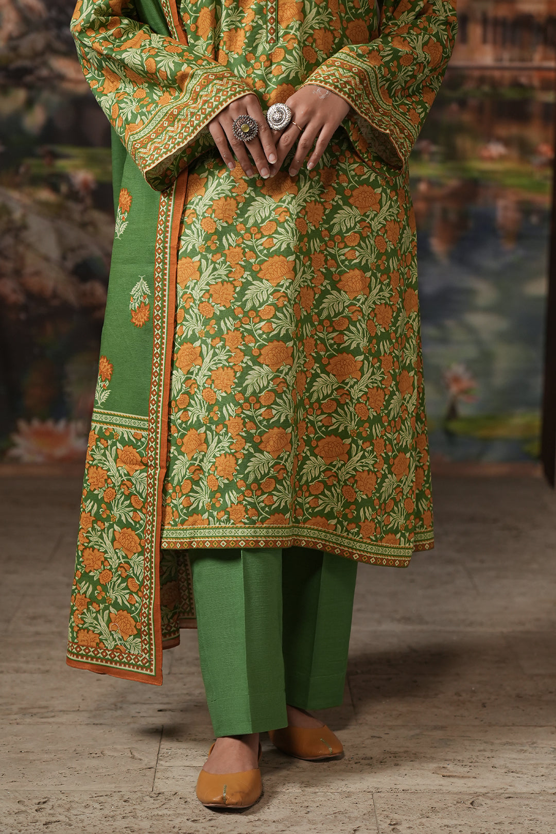 Zellbury | Unstitched 3 Piece Khaddar | Shirt Shalwar Dupatta - 0358 - Libasekhas