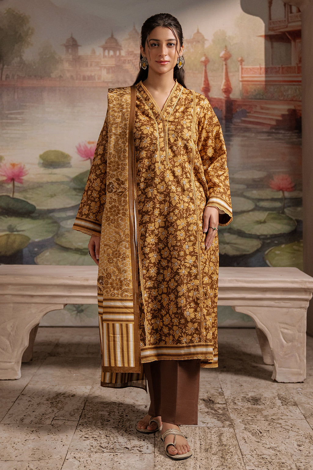 Zellbury | Unstitched 3 Piece Khaddar | Shirt Shalwar Dupatta - 0362 - Libasekhas