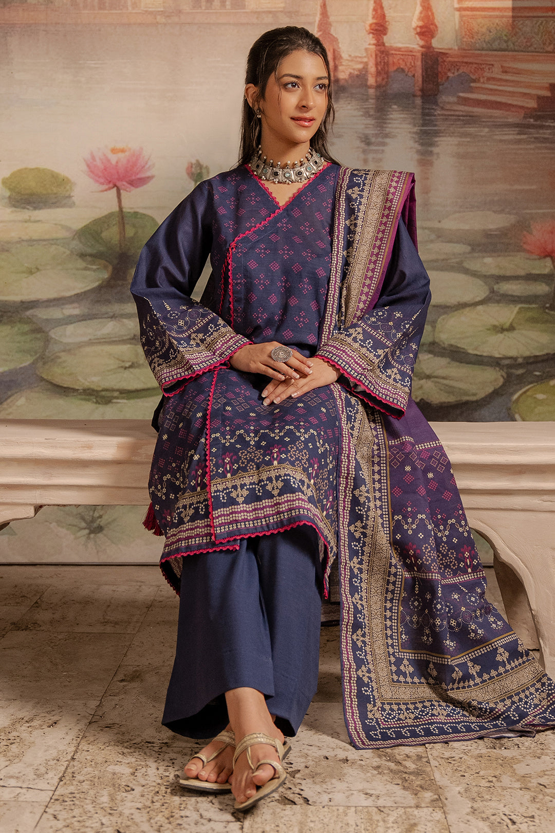 Zellbury | Unstitched 3 Piece Khaddar | Shirt Shalwar Dupatta - 0363 - Libasekhas