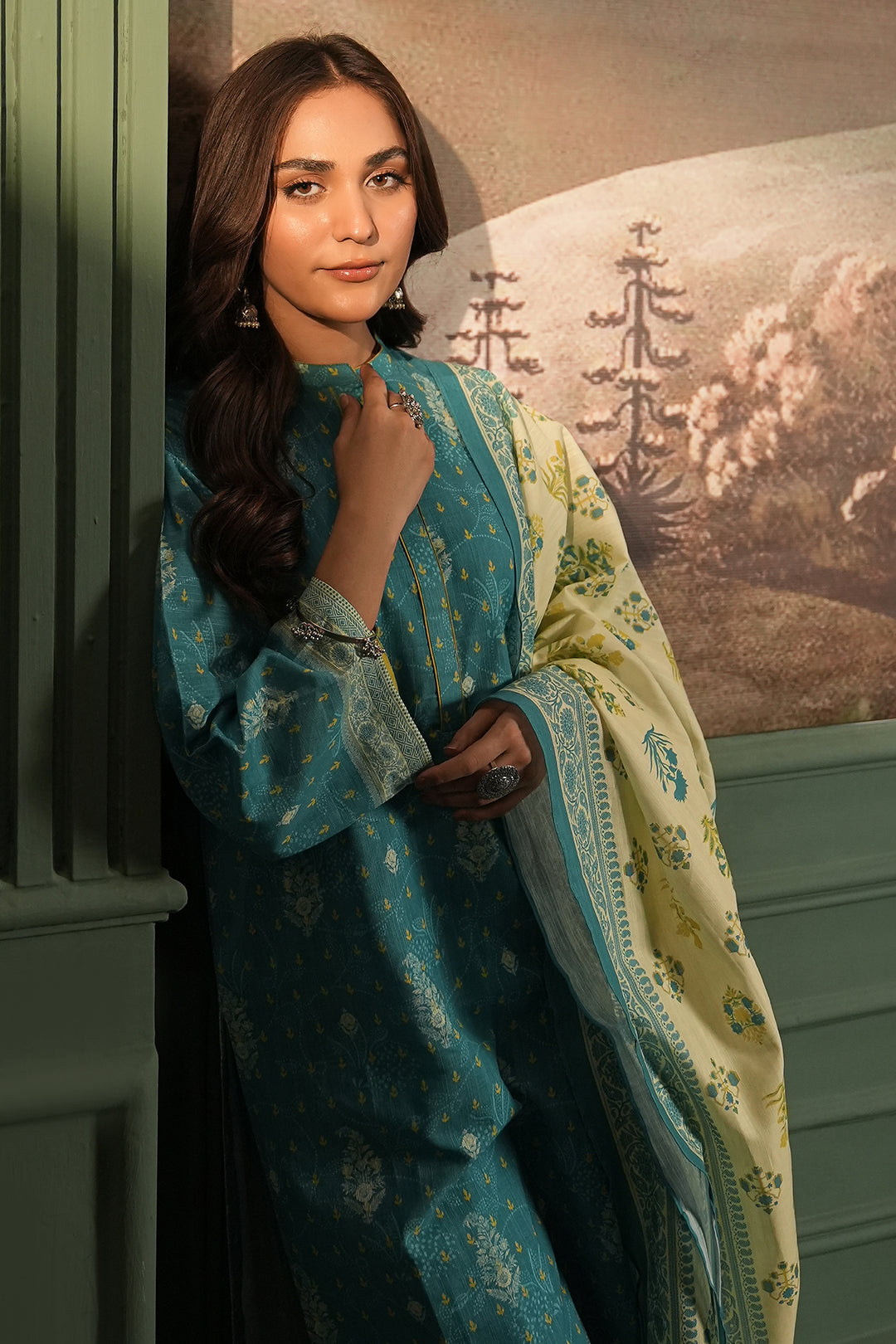 Zellbury | Unstitched 3 Piece Khaddar | Shirt Shalwar Dupatta - 0364 - Libasekhas
