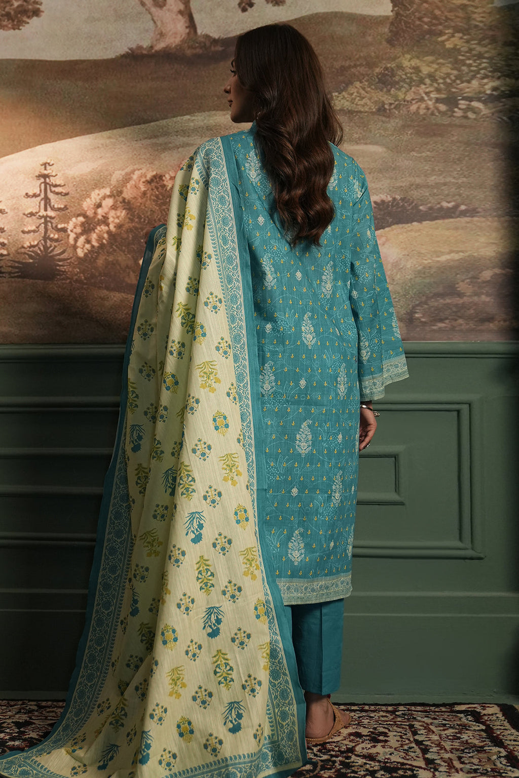 Zellbury | Unstitched 3 Piece Khaddar | Shirt Shalwar Dupatta - 0364 - Libasekhas