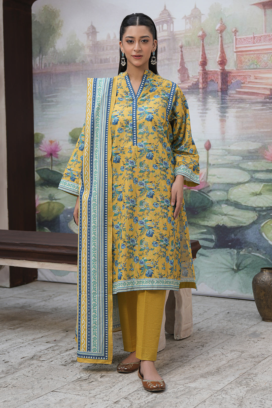 Zellbury | Unstitched 3 Piece Khaddar | Shirt Shalwar Dupatta - 0365 - Libasekhas