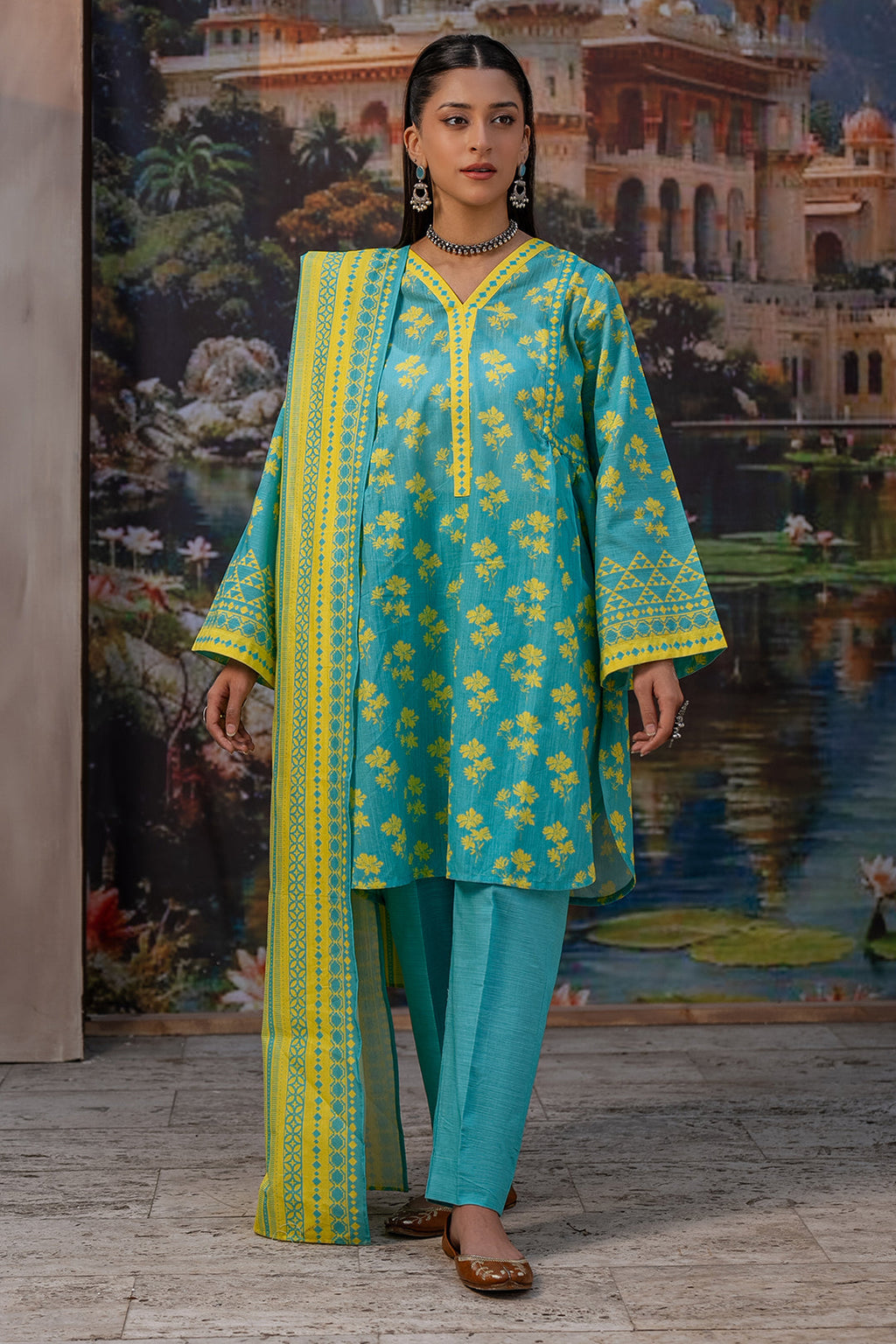 Zellbury | Unstitched 3 Piece Khaddar | Shirt Shalwar Dupatta - 0370 - Libasekhas