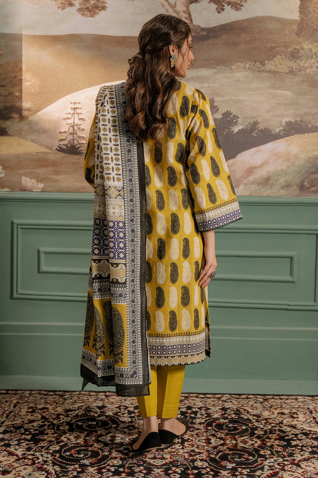 Zellbury | Unstitched 3 Piece Khaddar | Shirt Shalwar Dupatta - 0371 - Libasekhas