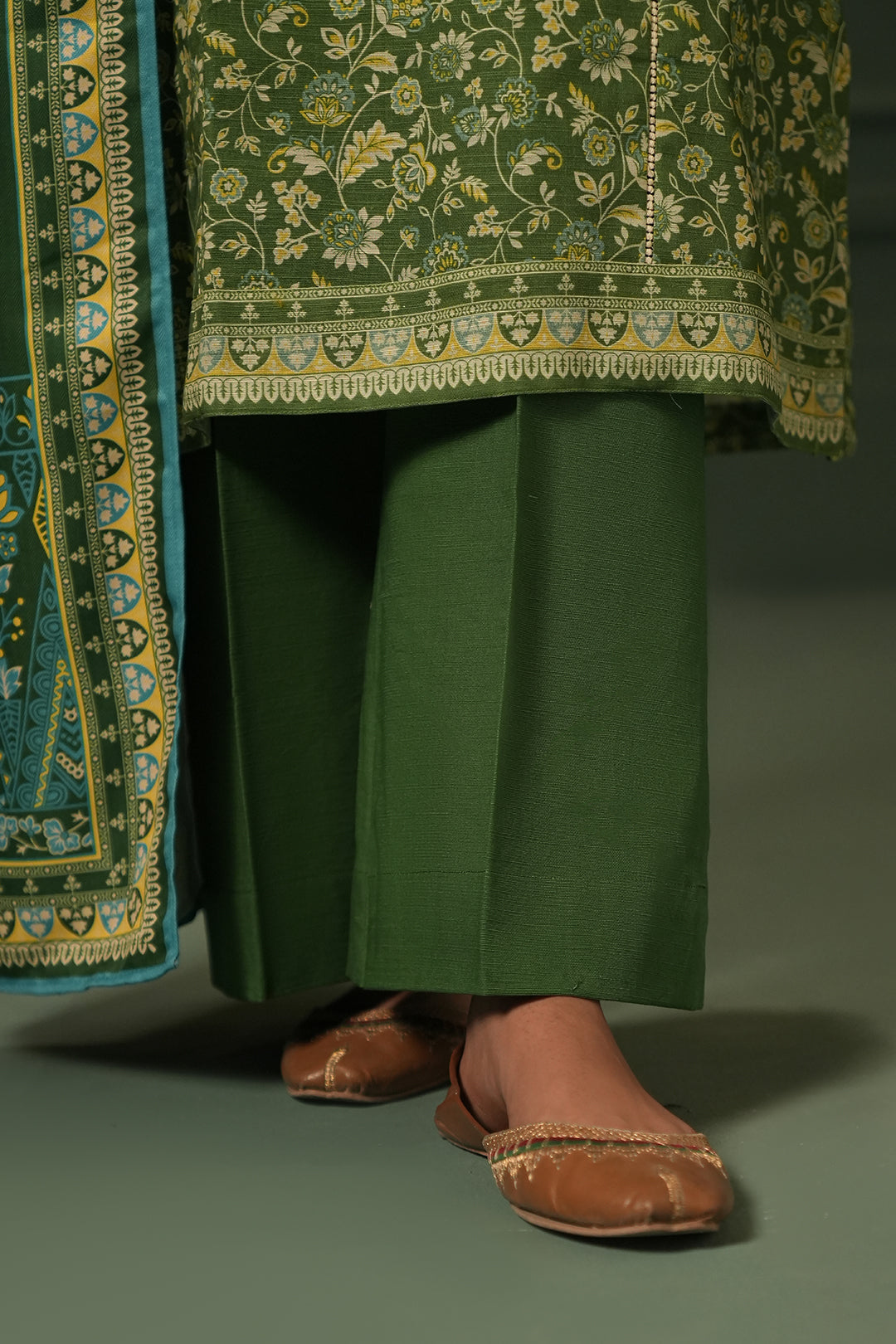 Zellbury | Unstitched 3 Piece Khaddar | Shirt Shalwar Shawl - 0384 - Libasekhas