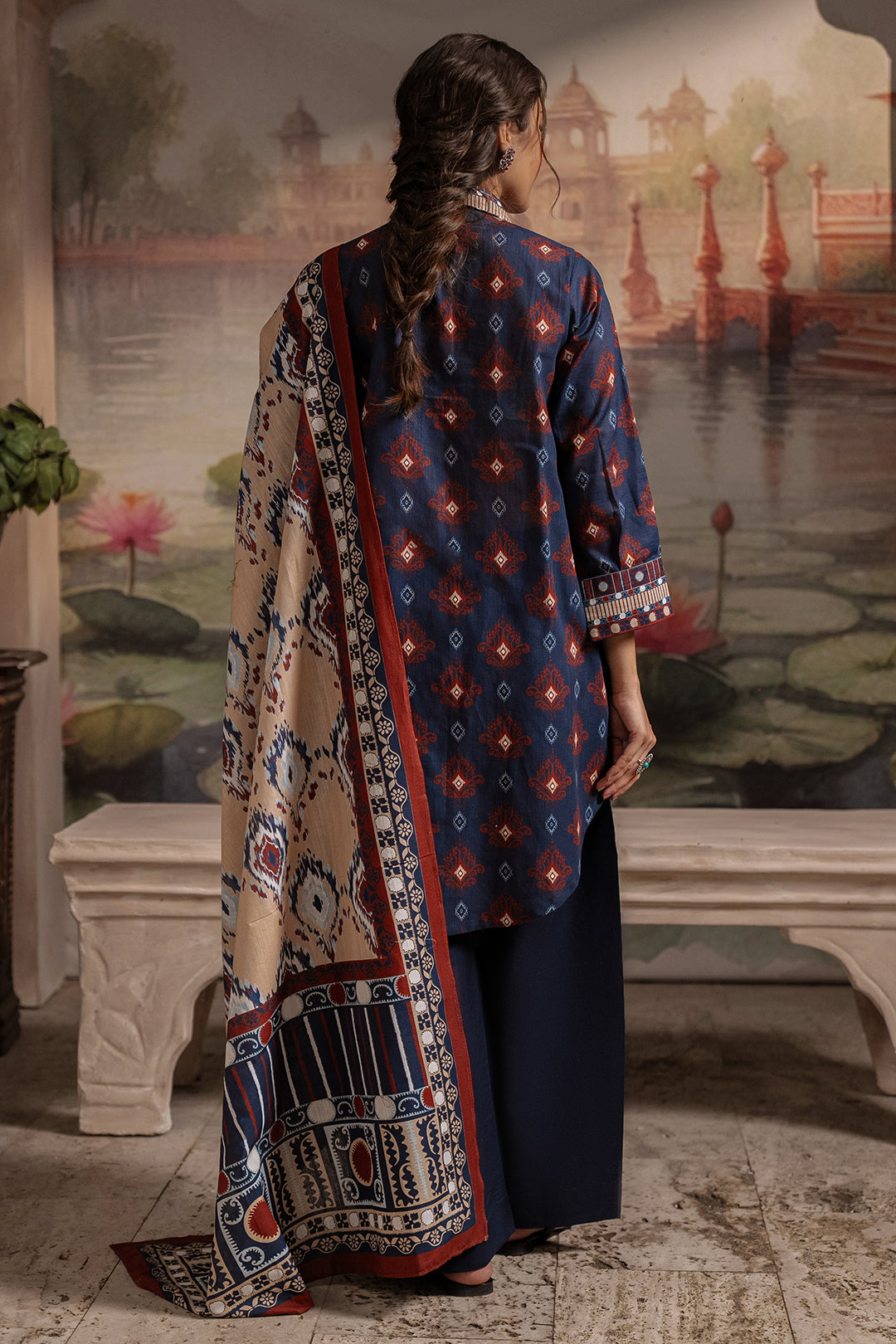 Zellbury | Unstitched 3 Piece Khaddar | Shirt Shalwar Dupatta - 0387 - Libasekhas