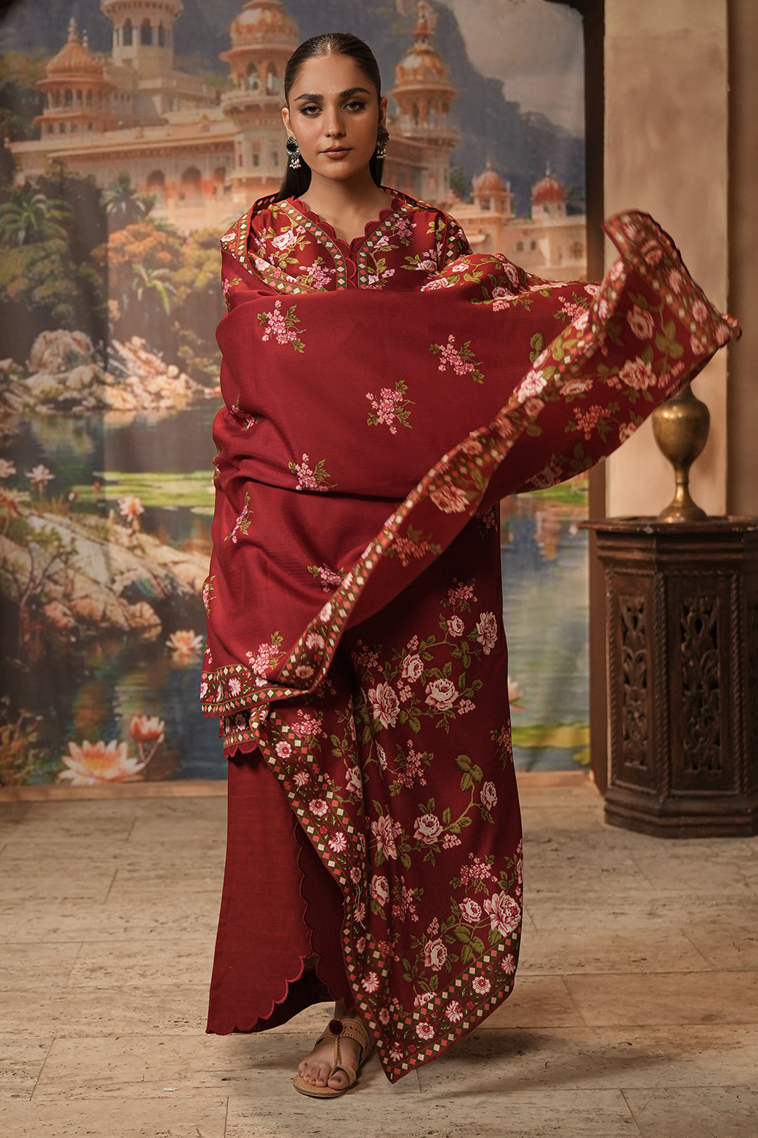 Zellbury | Unstitched 3 Piece Khaddar | Shirt Shalwar Shawl - 0389 - Libasekhas
