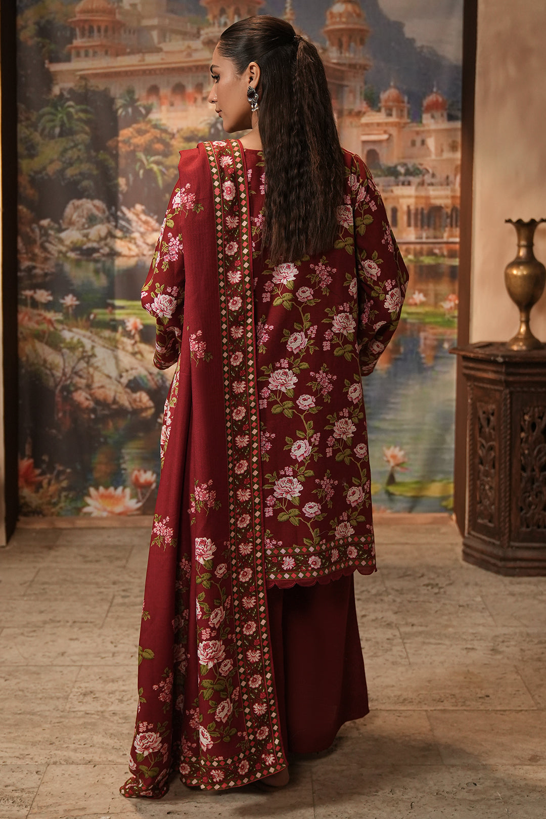 Zellbury | Unstitched 3 Piece Khaddar | Shirt Shalwar Shawl - 0389 - Libasekhas