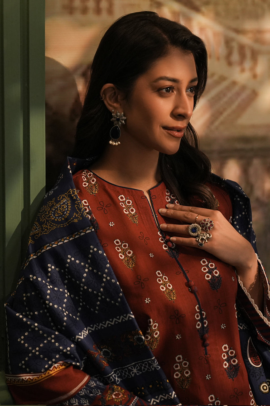 Zellbury | Unstitched 3 Piece Khaddar | Shirt Shalwar Dupatta - 0394 - Libasekhas