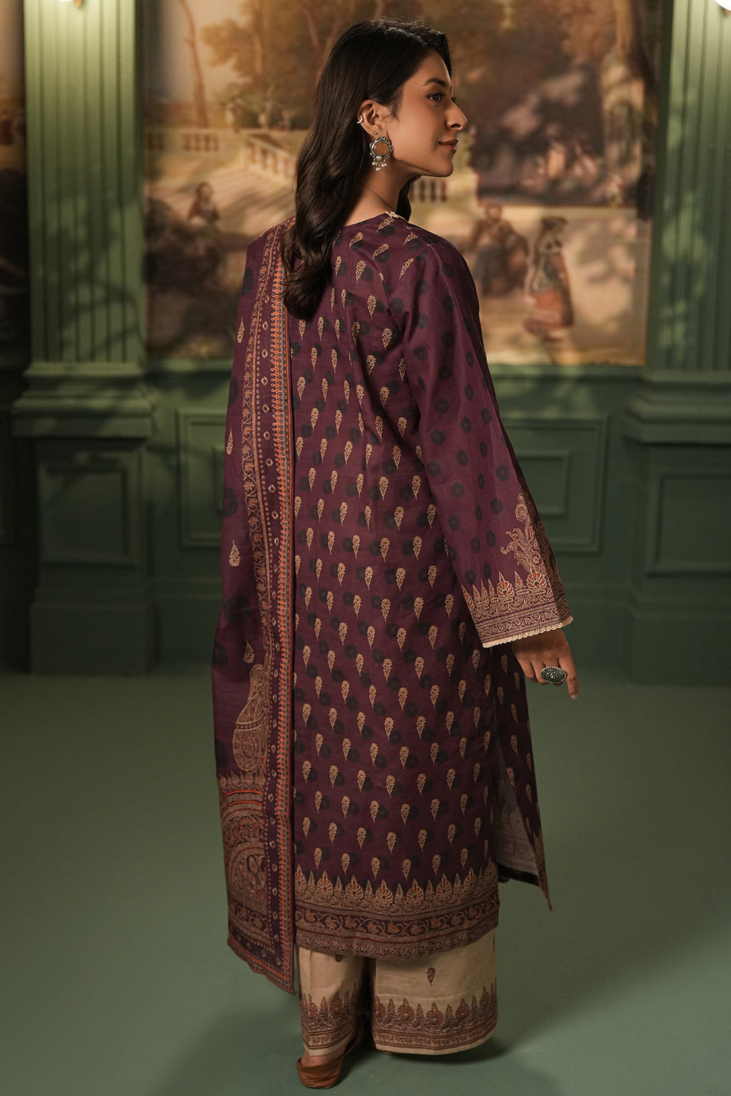 Zellbury | Unstitched 3 Piece Khaddar | Shirt Shalwar Dupatta - 0396 - Libasekhas
