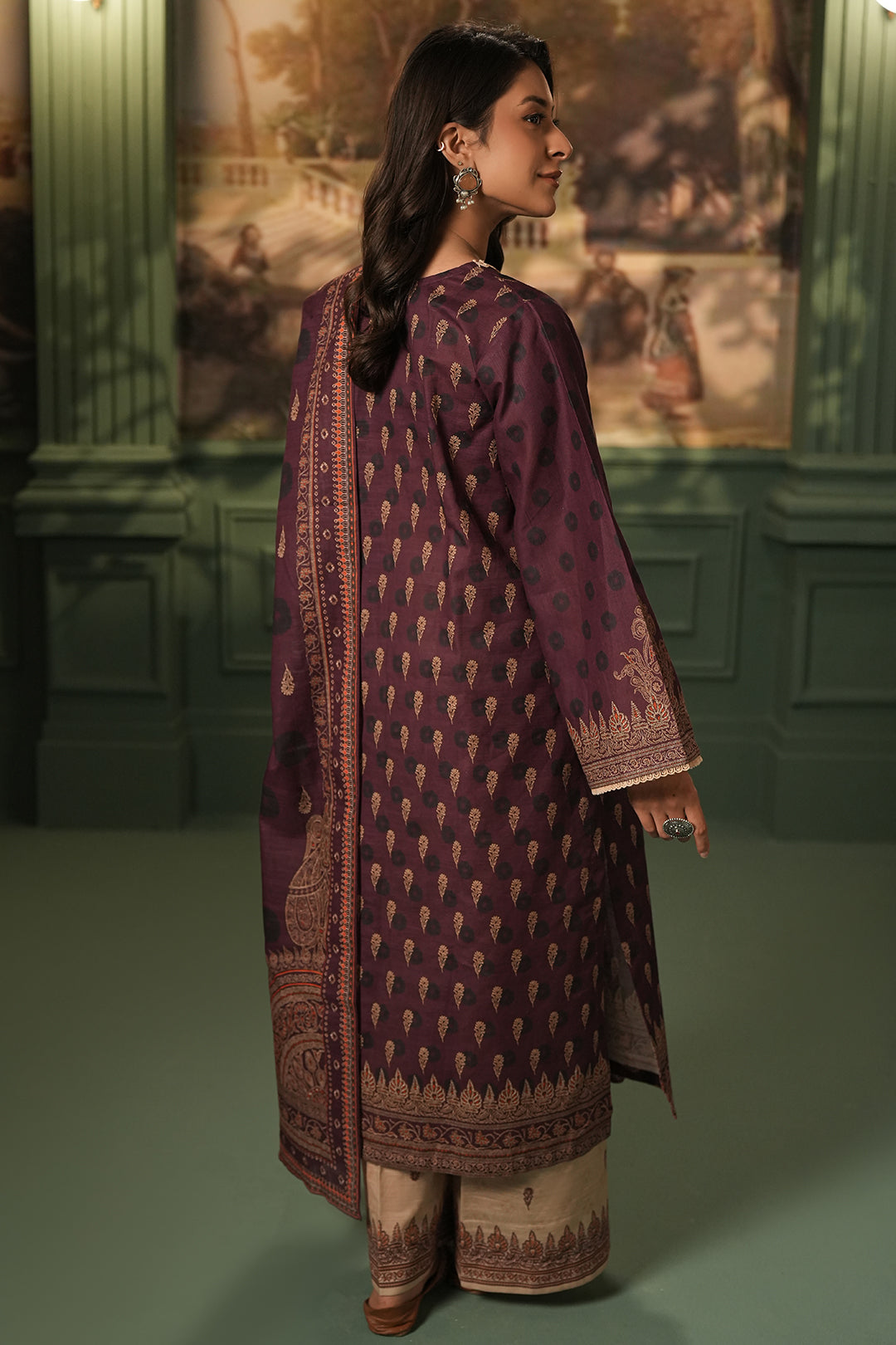 Zellbury | Unstitched 3 Piece Khaddar | Shirt Shalwar Dupatta - 0396 - Libasekhas