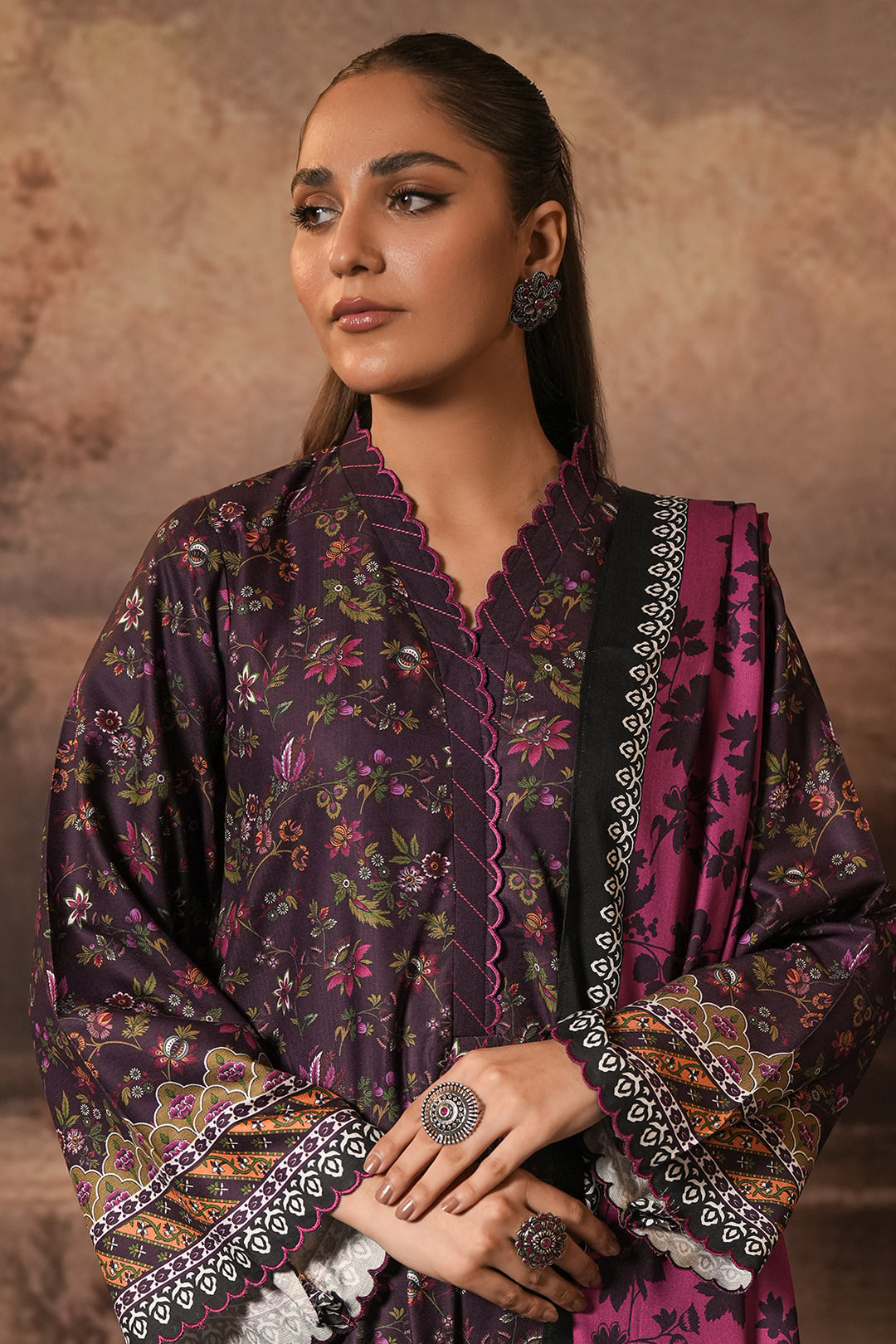 Zellbury | Unstitched 3 Piece Cotail | Shirt Shalwar Dupatta - 0399 - Libasekhas