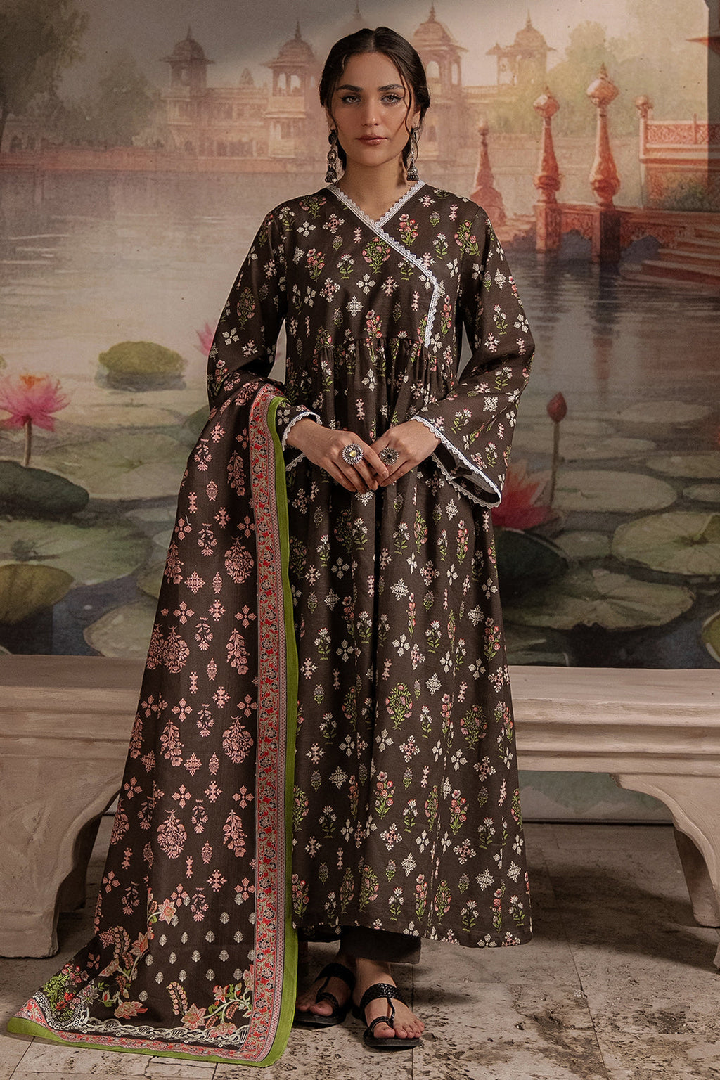 Zellbury | Unstitched 3 Piece Khaddar | Shirt Shalwar Dupatta - 0441 - Libasekhas