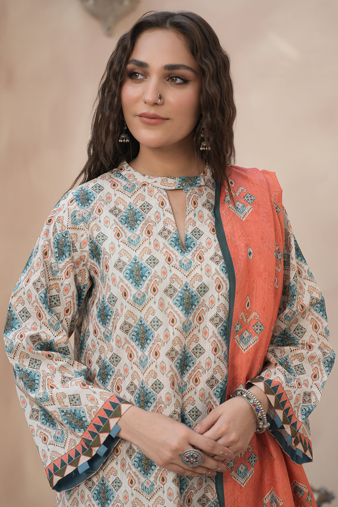 Zellbury | Unstitched 3 Piece Khaddar | Shirt Shalwar Dupatta - 0443 - Libasekhas
