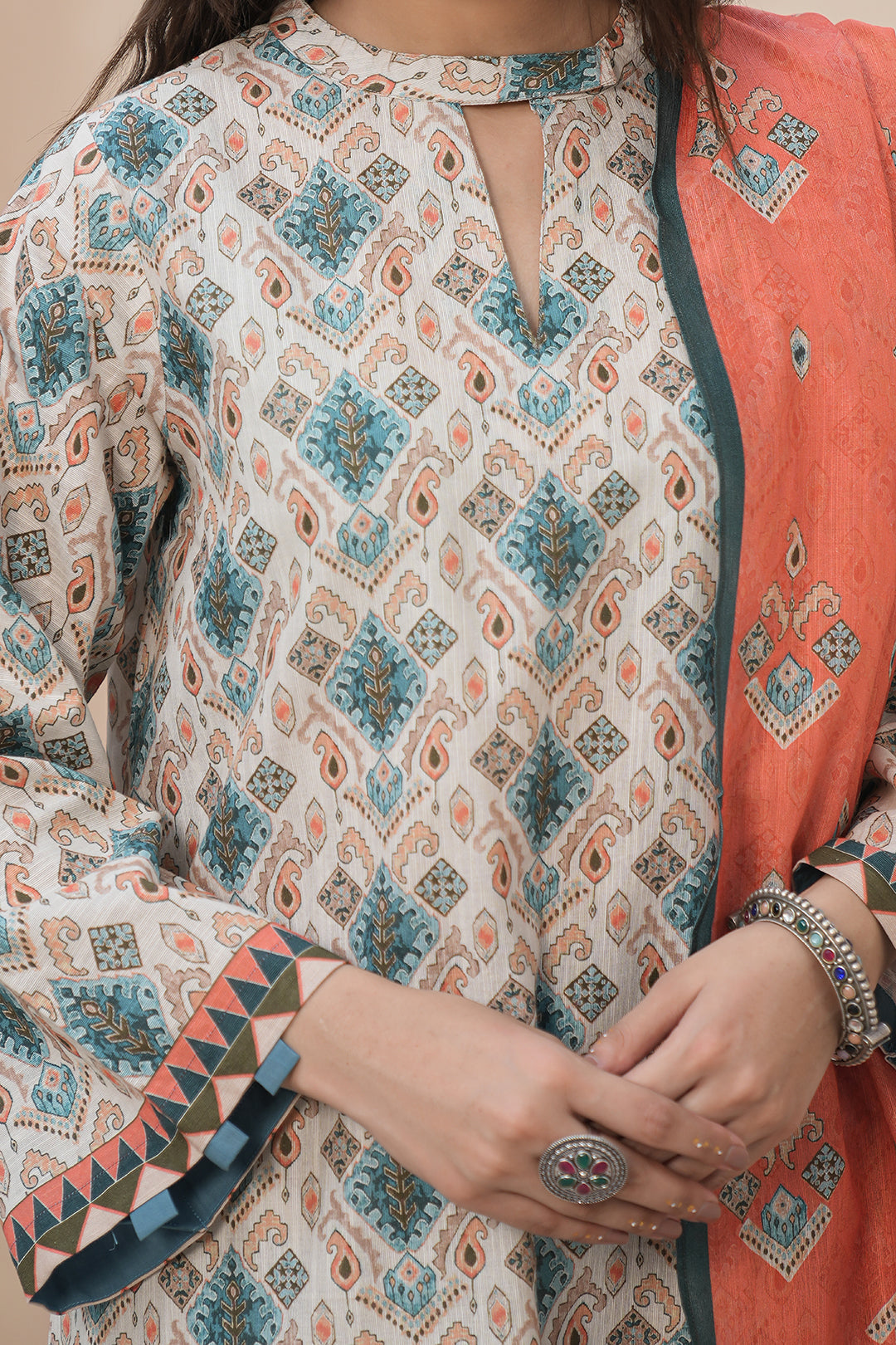 Zellbury | Unstitched 3 Piece Khaddar | Shirt Shalwar Dupatta - 0443 - Libasekhas