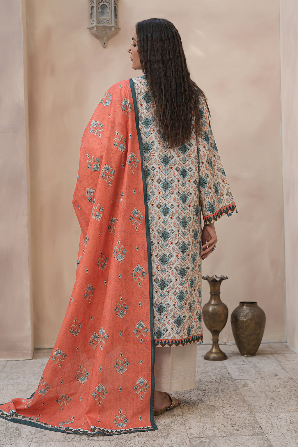 Zellbury | Unstitched 3 Piece Khaddar | Shirt Shalwar Dupatta - 0443 - Libasekhas