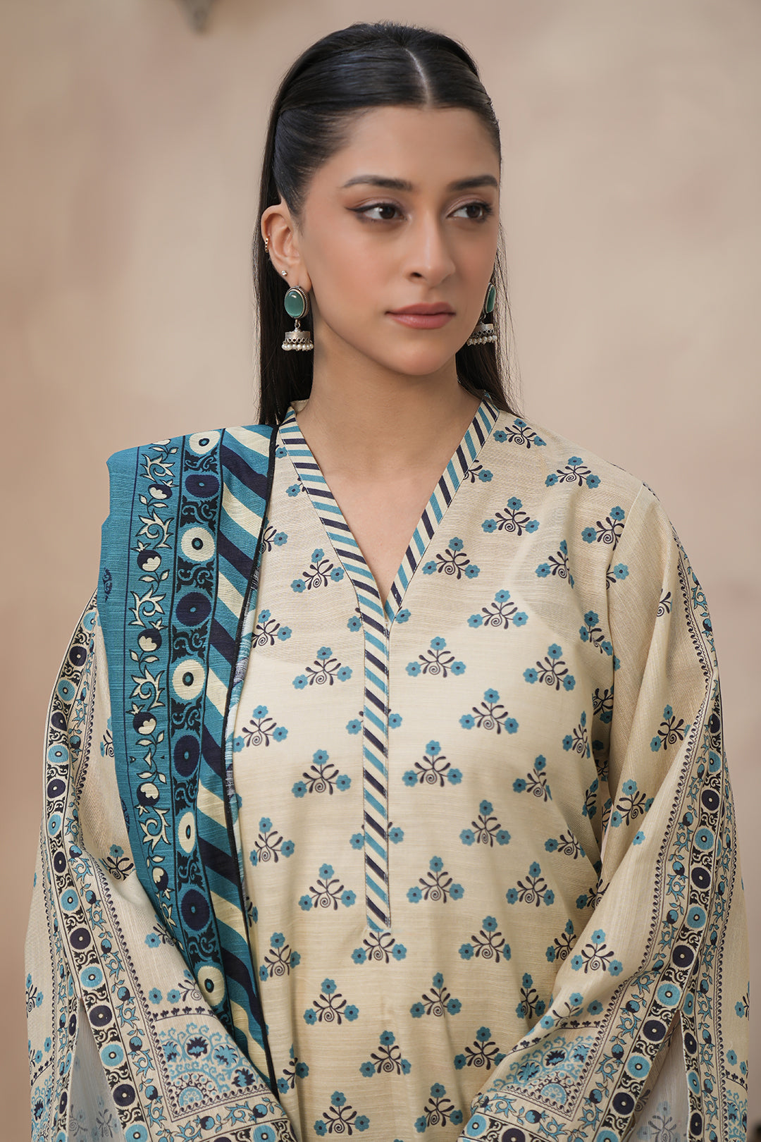 Zellbury | Unstitched 3 Piece Khaddar | Shirt Shalwar Dupatta - 0445 - Libasekhas
