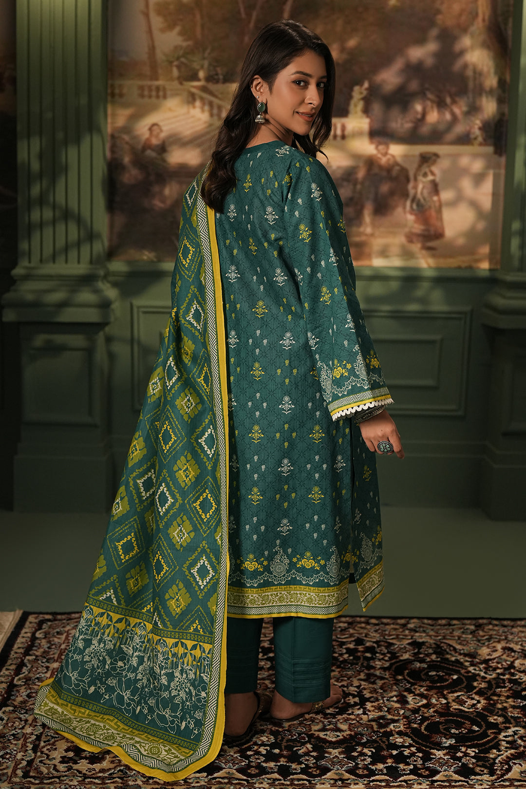 Zellbury | Unstitched 3 Piece Khaddar | Shirt Shalwar Dupatta - 0448 - Libasekhas