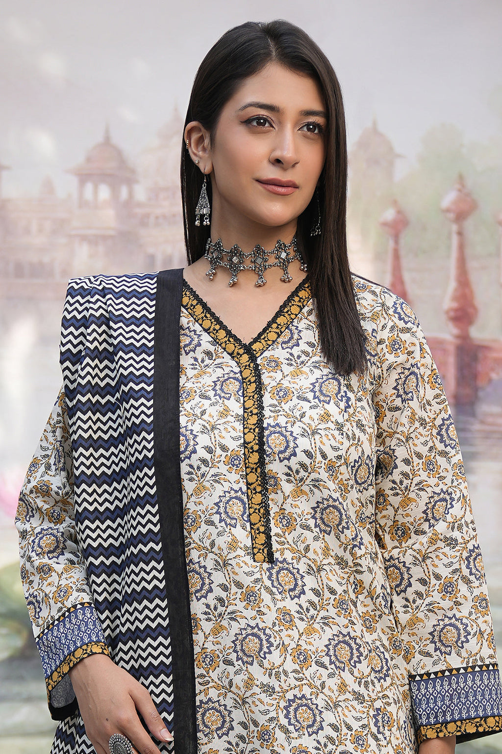 Zellbury | Unstitched 3 Piece Khaddar | Shirt Shalwar Dupatta - 0452 - Libasekhas