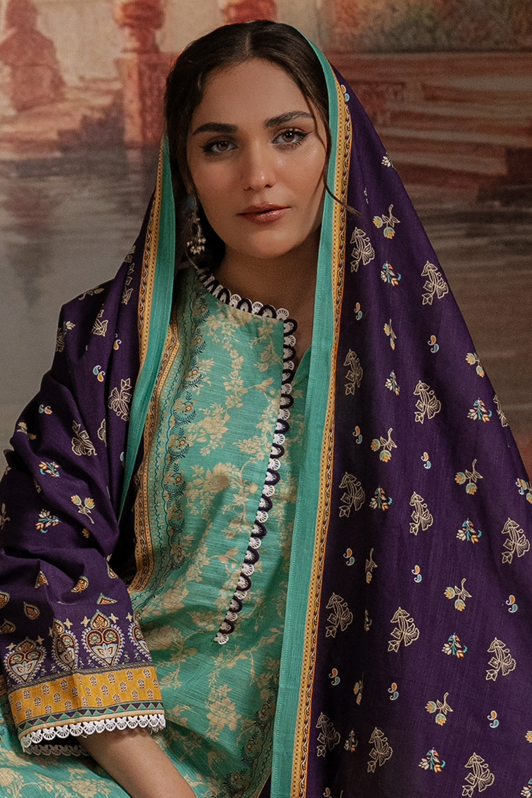 Zellbury | Unstitched 3 Piece Khaddar | Shirt Shalwar Dupatta - 0455 - Libasekhas