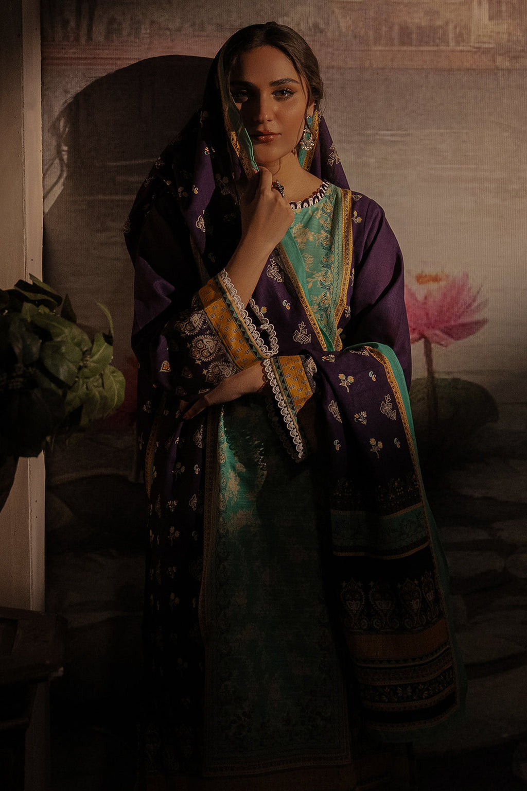 Zellbury | Unstitched 3 Piece Khaddar | Shirt Shalwar Dupatta - 0455 - Libasekhas