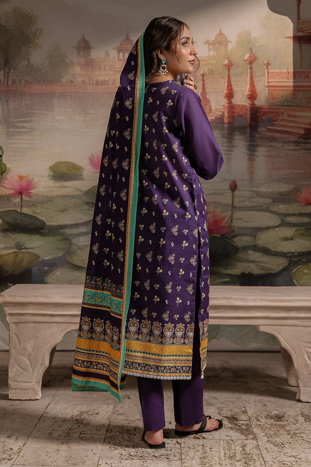 Zellbury | Unstitched 3 Piece Khaddar | Shirt Shalwar Dupatta - 0455 - Libasekhas