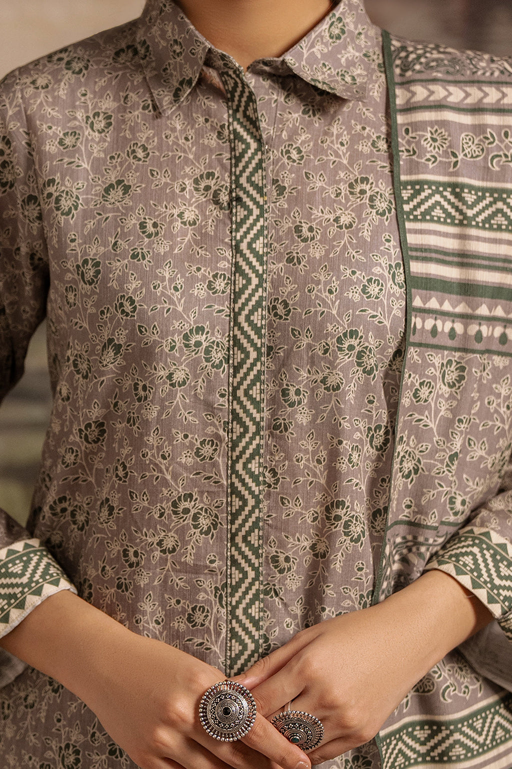 Zellbury | Unstitched 3 Piece Karandi | Shirt Shalwar Dupatta - 0457 - Libasekhas