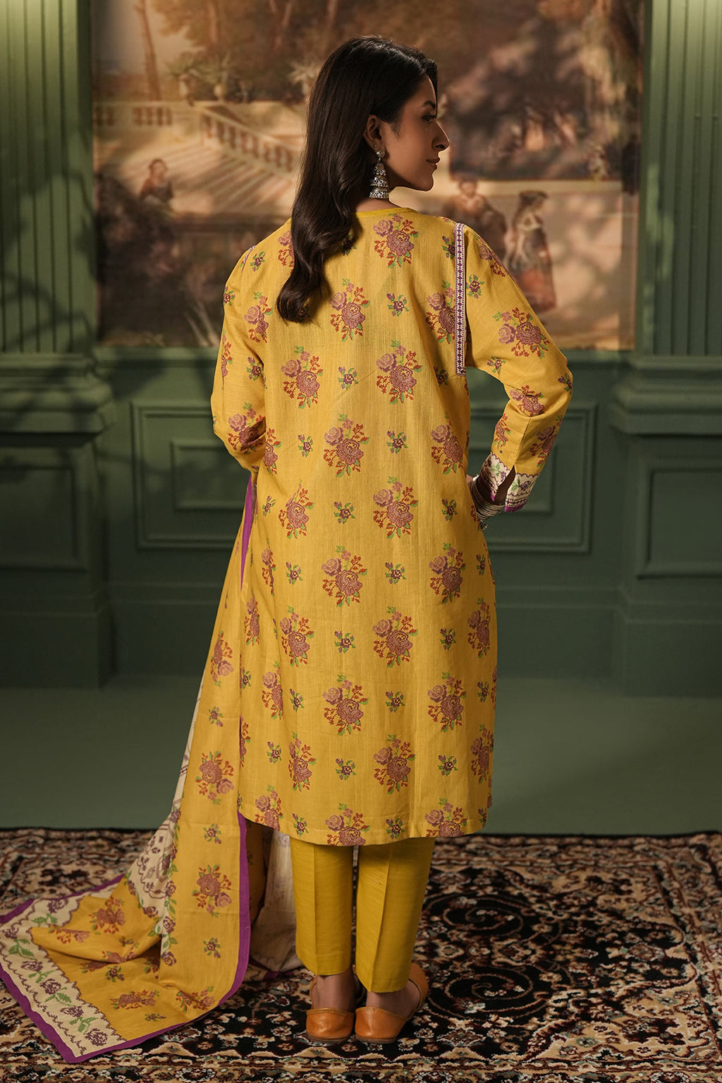 Zellbury | Unstitched 3 Piece Khaddar | Shirt Shalwar Dupatta - 0464 - Libasekhas