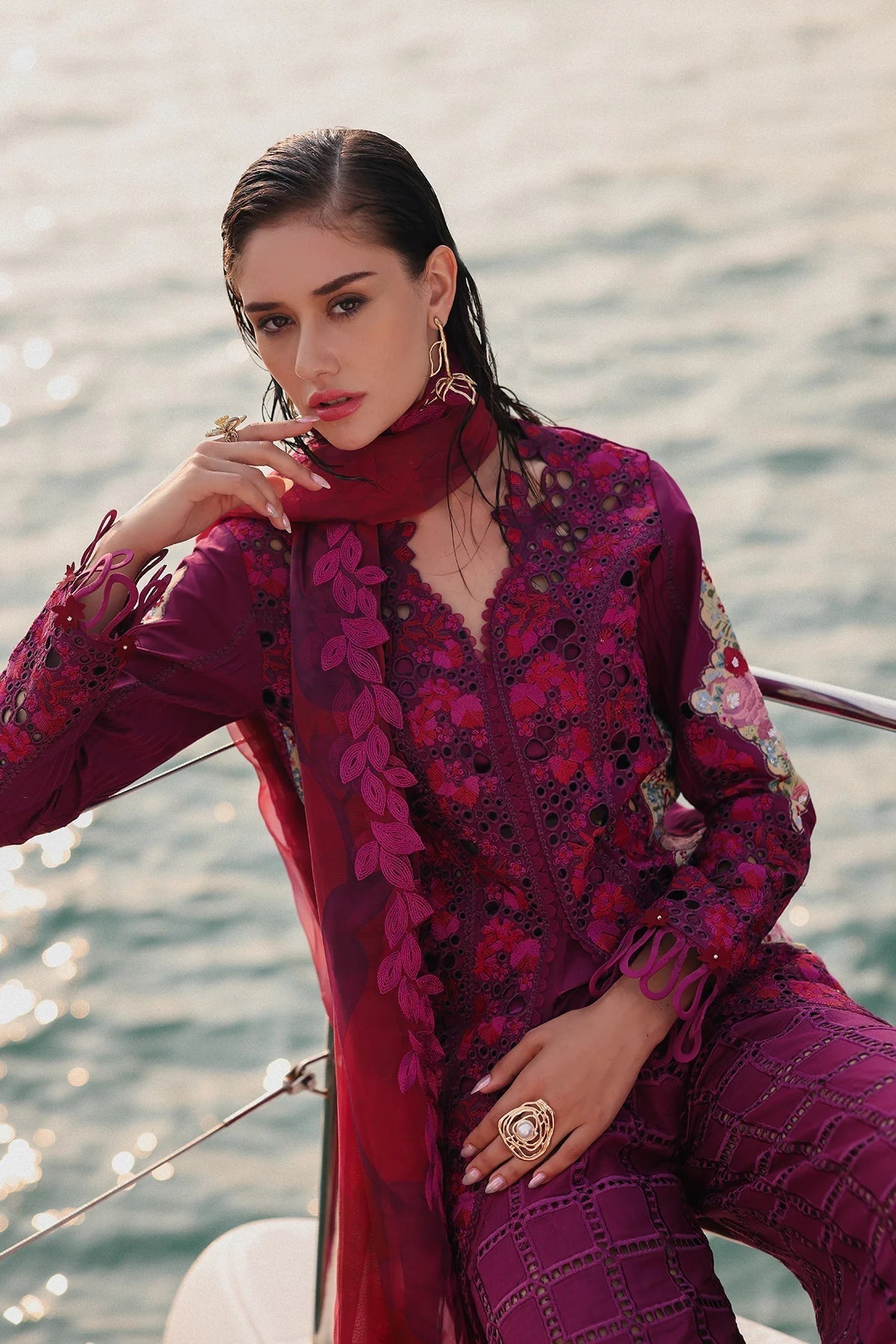 Afrozeh | Luxury Embroidered & Printed Lawn | Serene