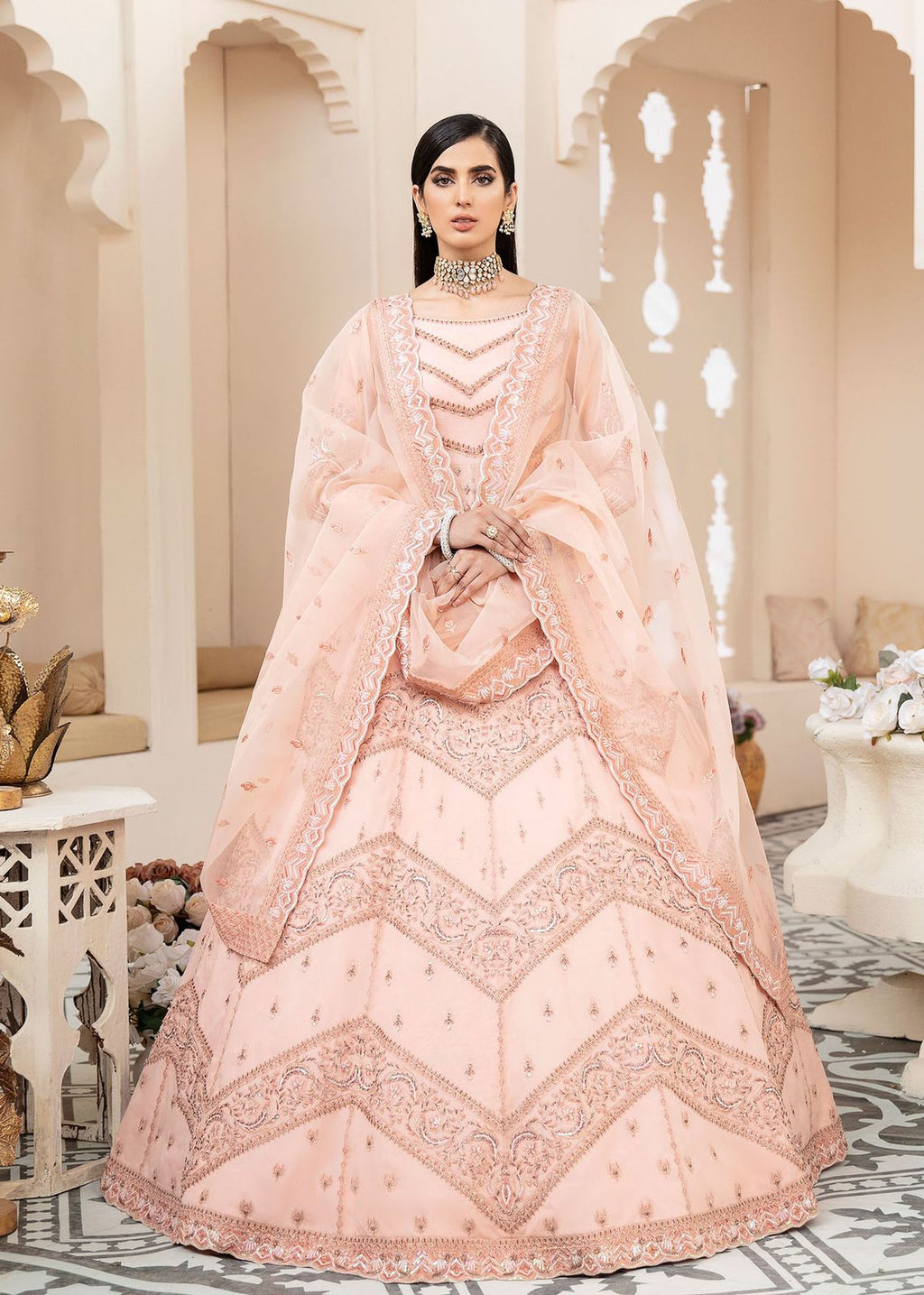 AKBAR ASLAM BLUSH U-1442 FORMAL COLLECTION STITCHED - Riwayat-e-khas