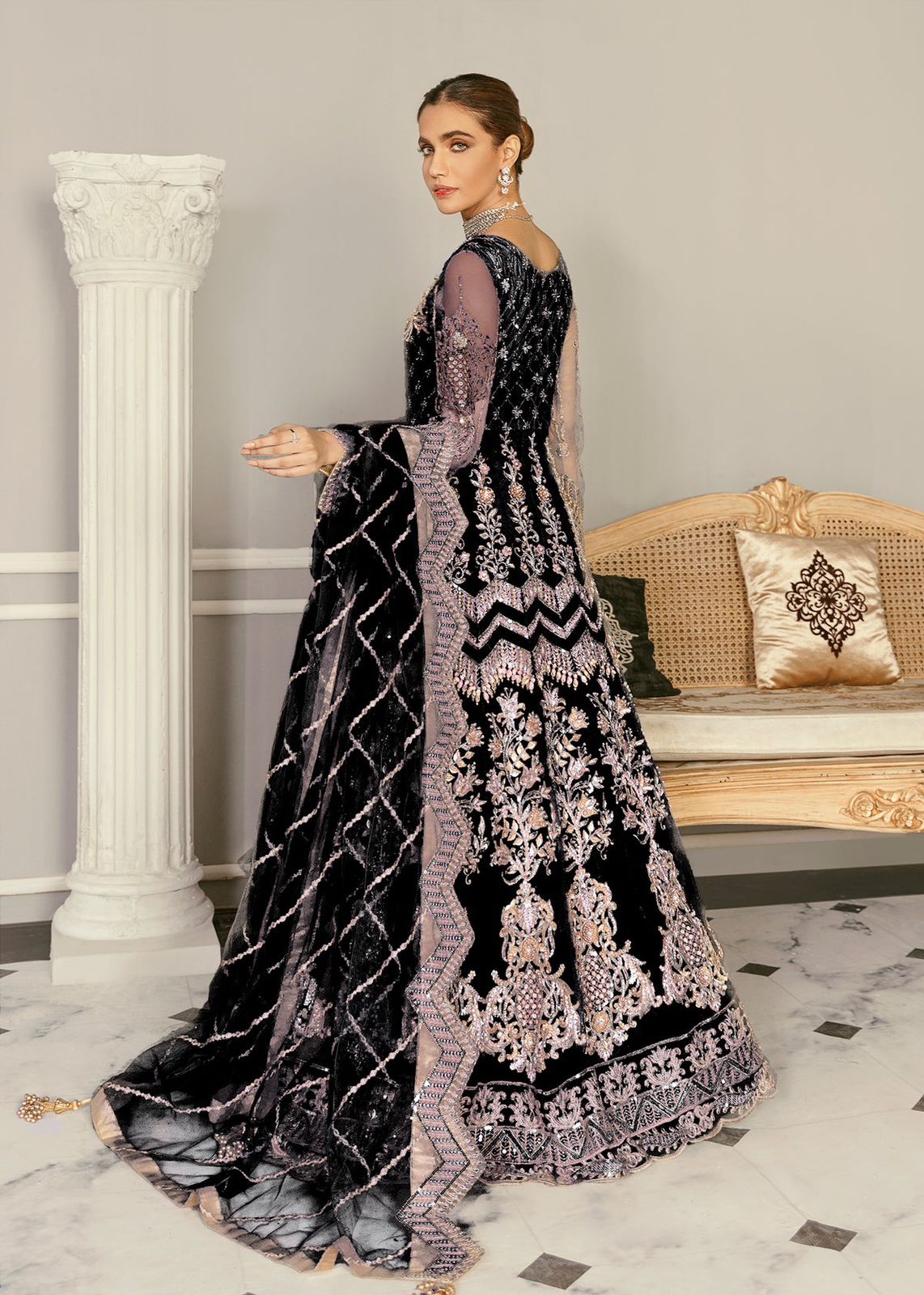 AKBAR ASLAM WISTERIA U-1366 FORMAL COLLECTION STITCHED - Riwayat-e-khas