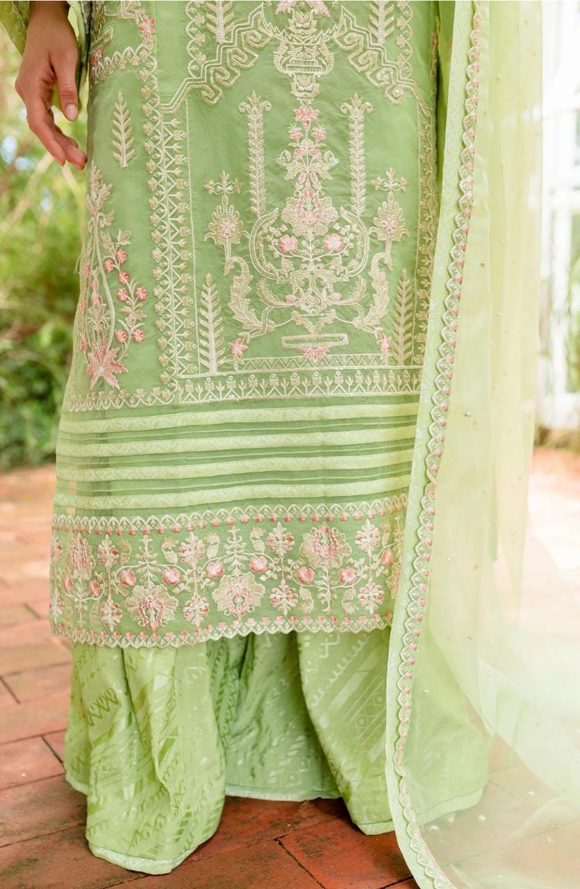Maryum N Maria | Sorina Luxury Chiffon 23 | Lilly Green (MW23-506) - House Of Anaya