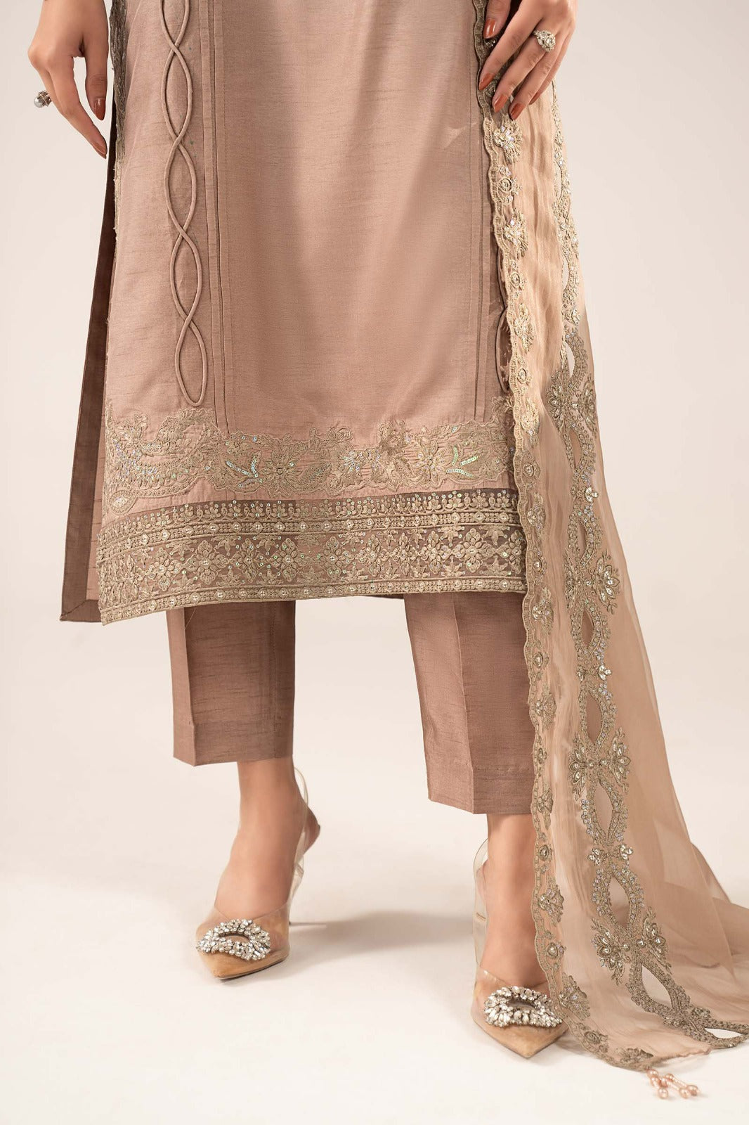 Maria B | Eid Collection 26 | 3 Piece Embroidered Raw Silk Suit