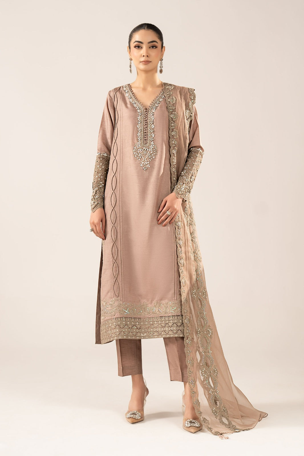Maria B | Eid Collection 26 | 3 Piece Embroidered Raw Silk Suit