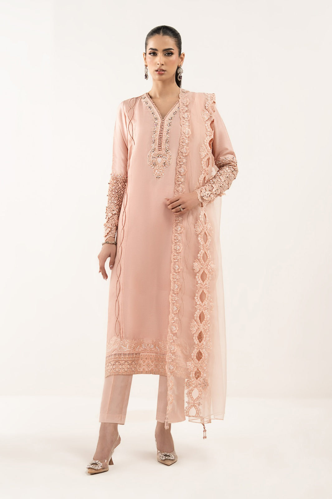 Maria B | Eid Collection 26 | 3 Piece Embroidered Raw Silk Suit