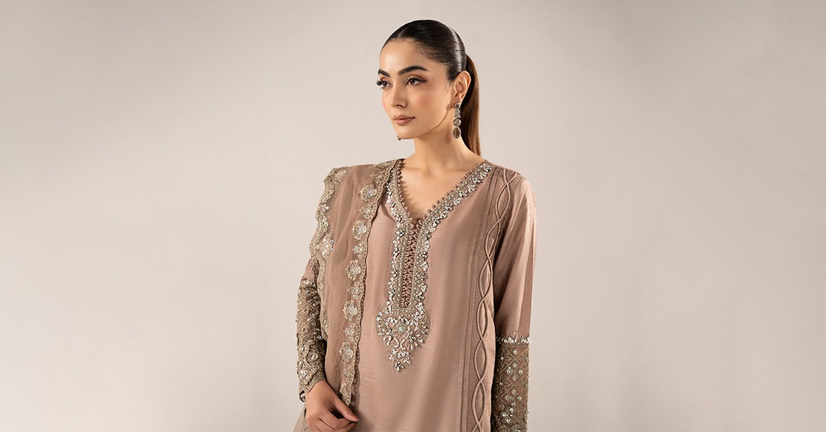 Maria B | Eid Collection 26 | 3 Piece Embroidered Raw Silk Suit