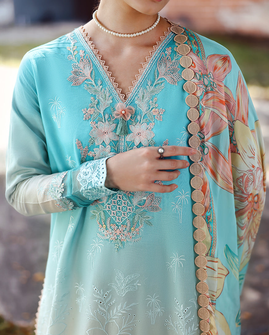 Mushq | Solace | Ombre Chikankari | Whispered Dawn