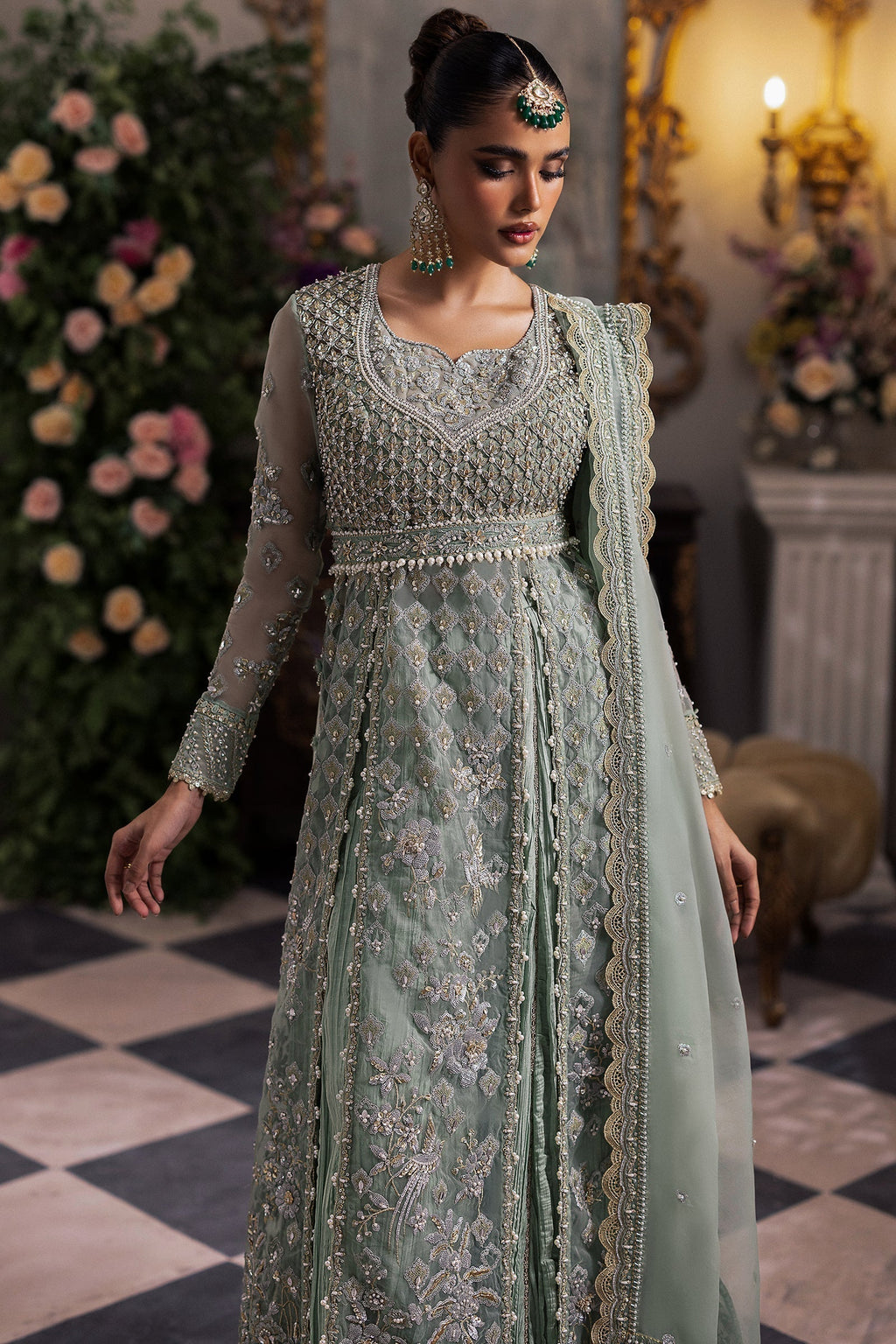 Gossamer by Zaha Embroidered Organza 3Pc Suit ZC24-03 Seraphina
