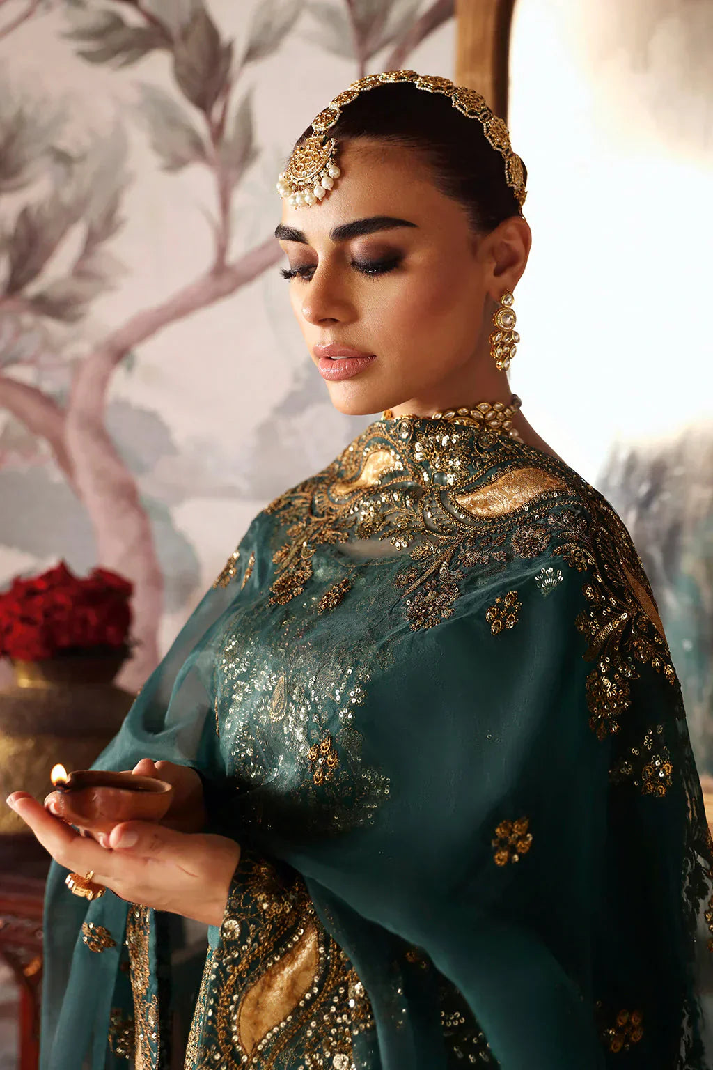 Shagna Premium Embroidered Raw Silk 3Pc Suit S-03 Zaib