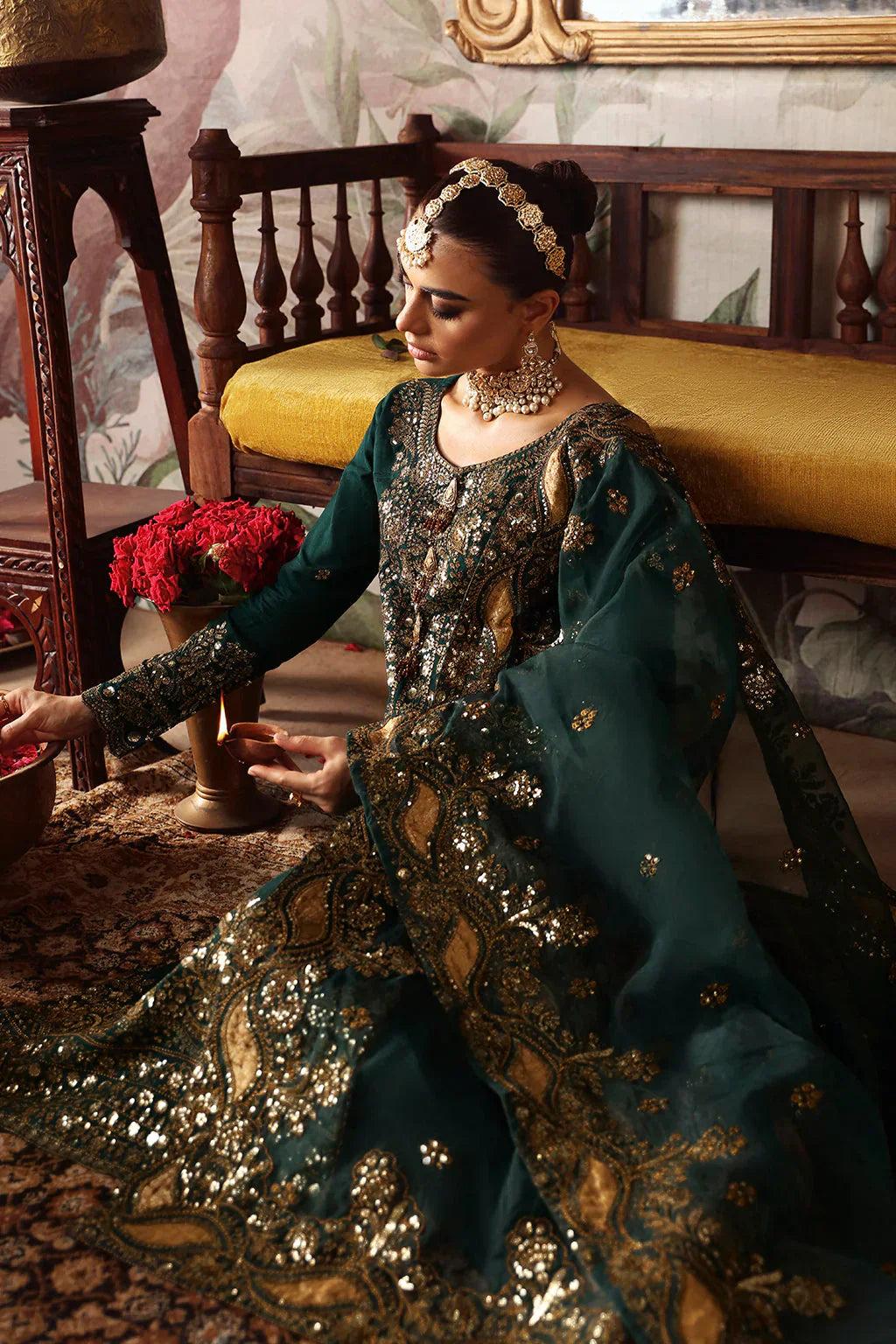 Shagna Premium Embroidered Raw Silk 3Pc Suit S-03 Zaib