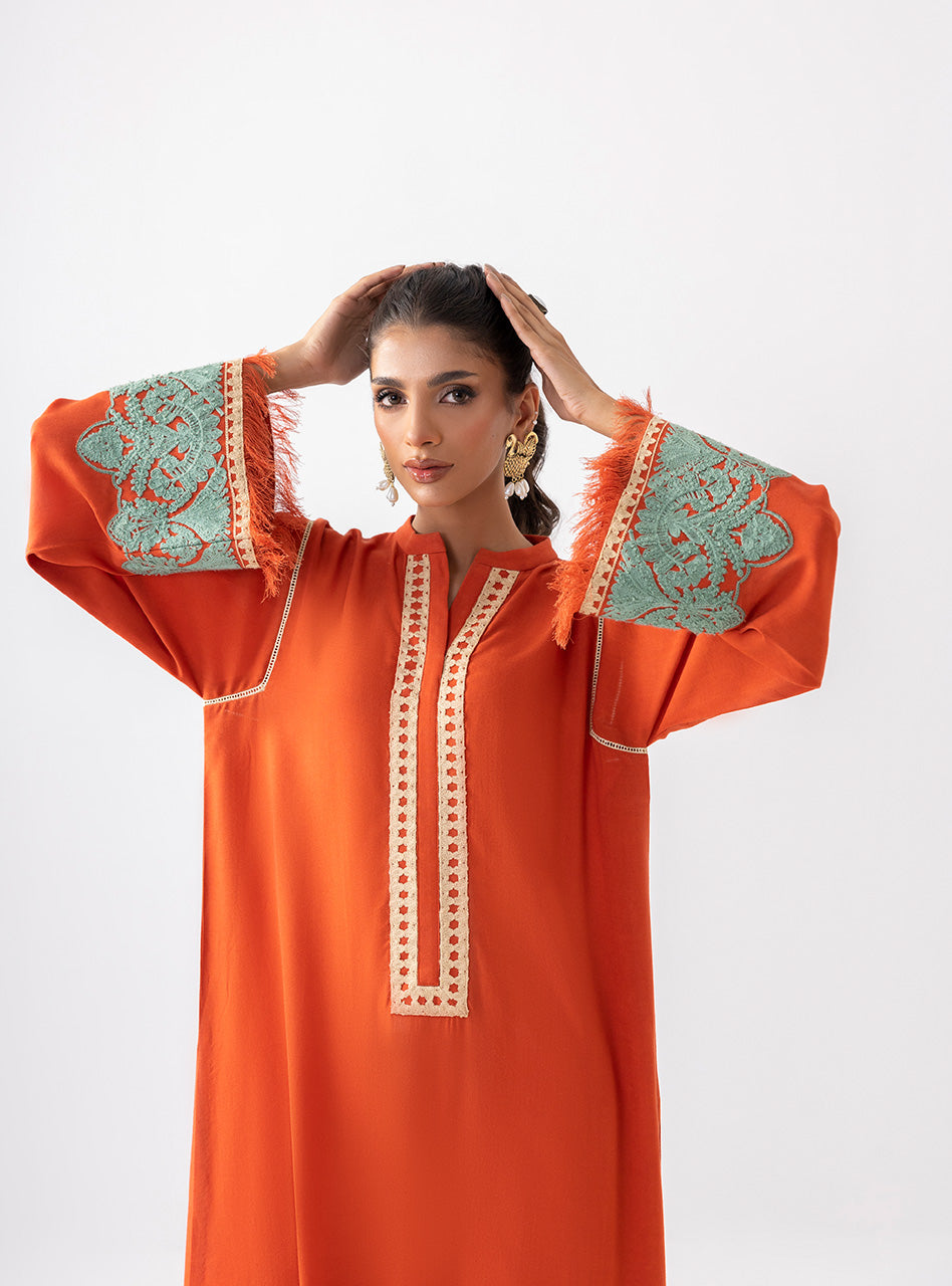 Zainab Chottani | Aara Casual Pret | Pumpkin Opal - Riwayat-e-Khas
