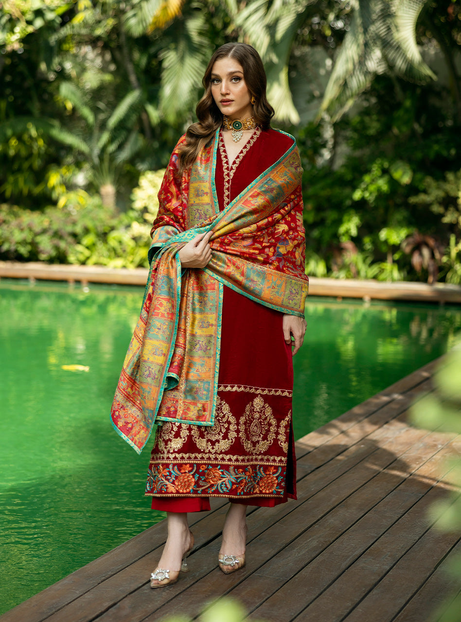 Zainab Chottani | Makhmal Luxe Pret | Ghermez - Riwayat-e-Khas