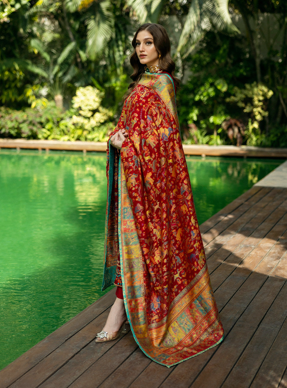 Zainab Chottani | Makhmal Luxe Pret | Ghermez - Riwayat-e-Khas