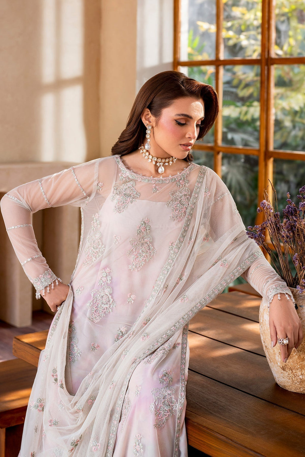 Zarif | Iris Printed Embroidered Edit 24 |  ORCHID