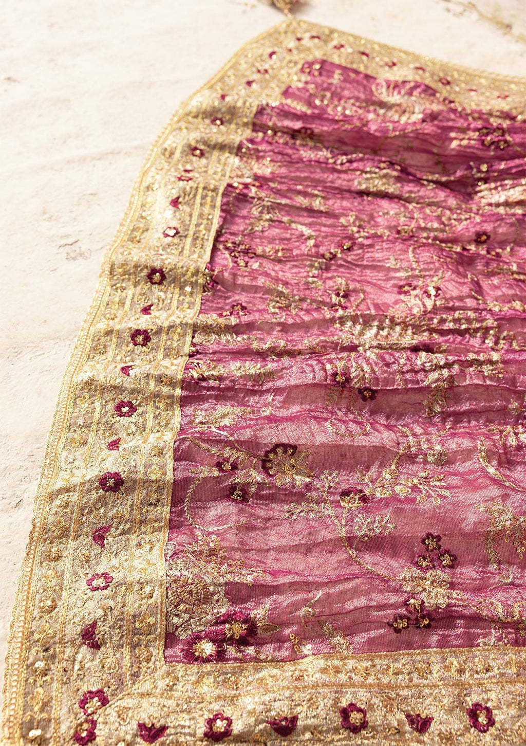 Aik Atelier | WEDDING FESTIVE ’25 VOL. 2 | LIGHT GOLD TISSUE SHAWL