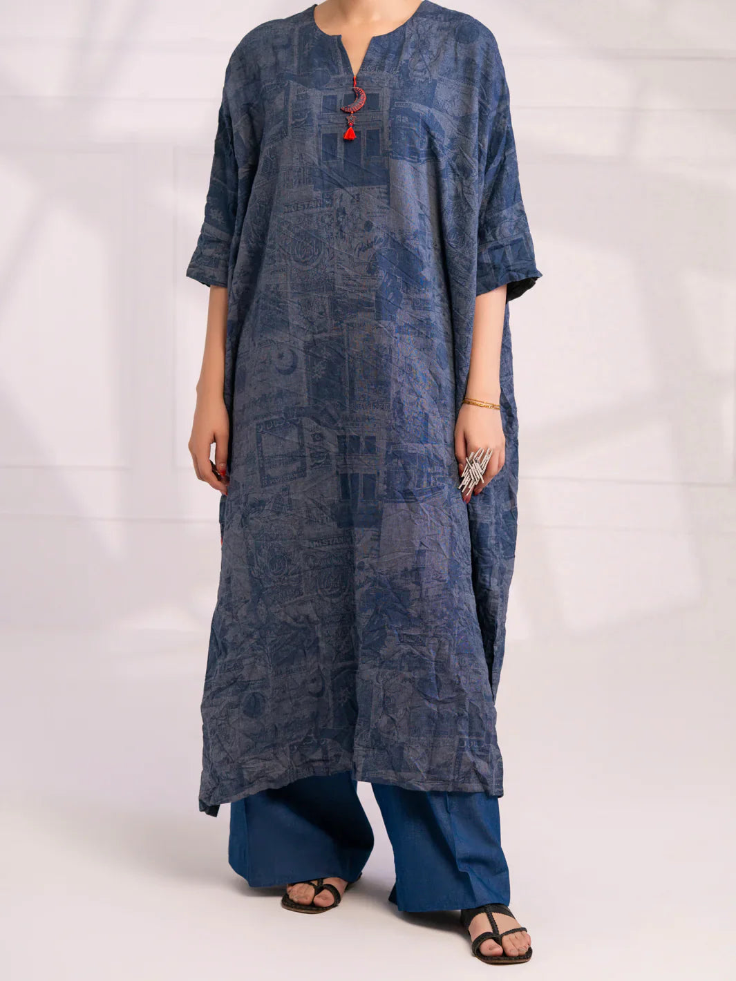 Almirah | Tale of heritage | Blue Denim Kurti - AL-LK-1077