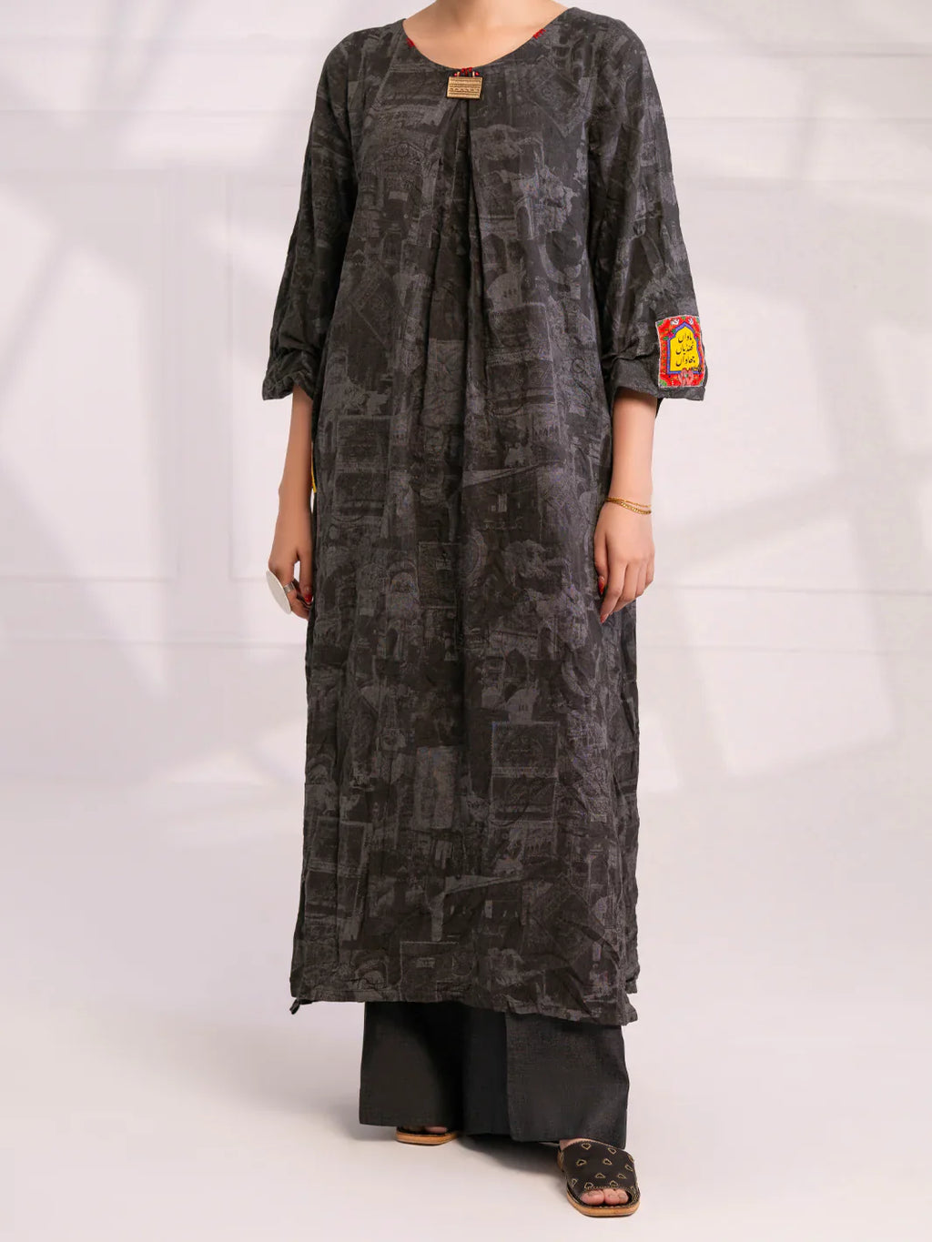 Almirah | Tale of heritage | Charcoal Denim Kurti - AL-LK-1078