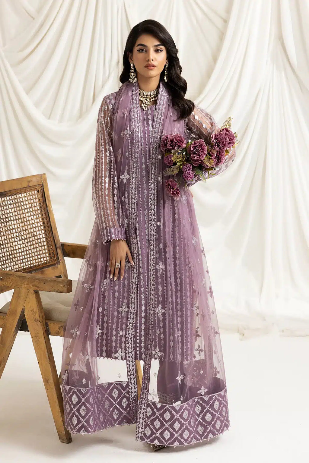 Alizeh | Dua Formals 23 | DUA-V02D03B-AYSAL(LILAC) - House Of Anaya